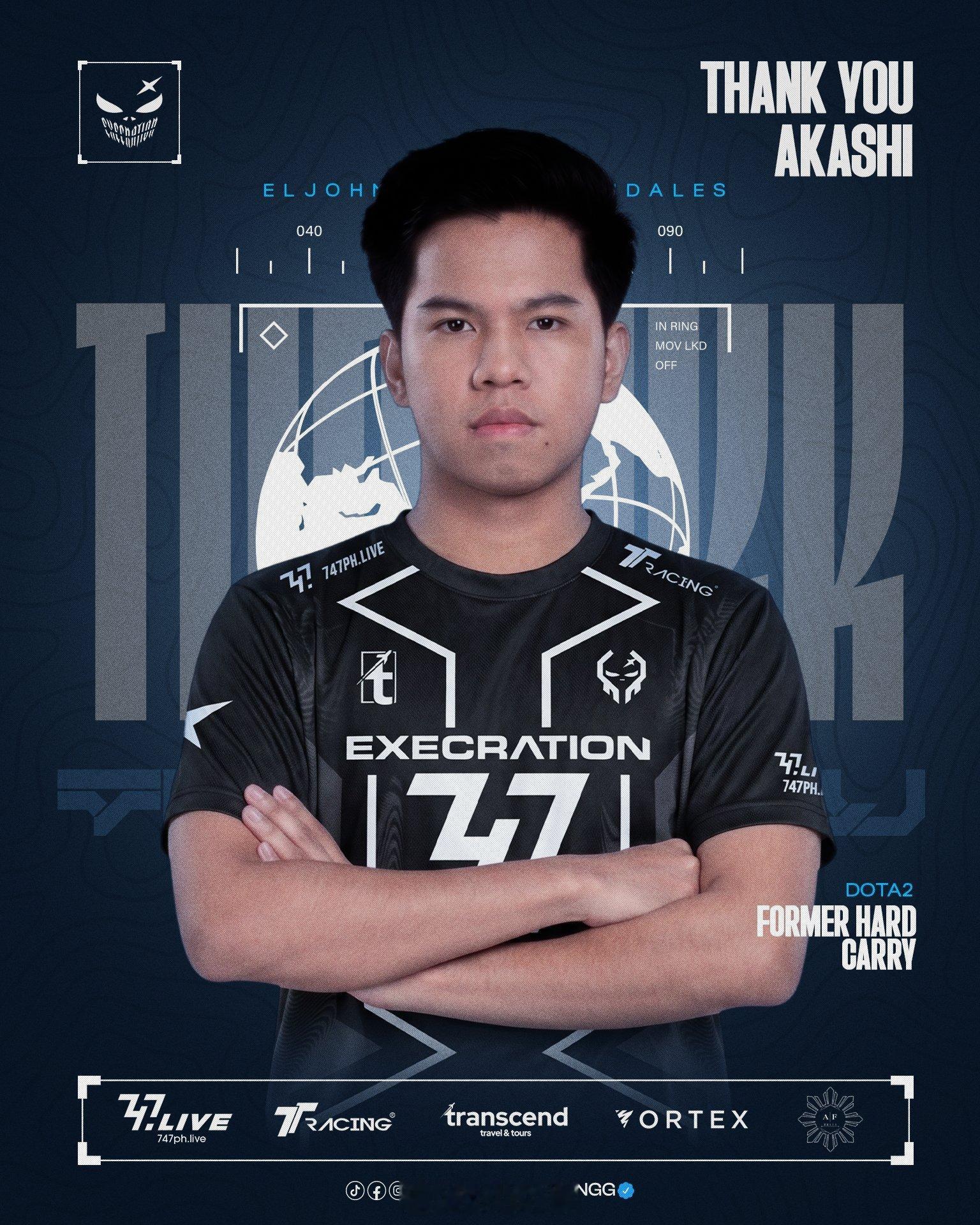 DOTA2转会动态：菲律宾战队Execration一号位Akashi离队。DOT