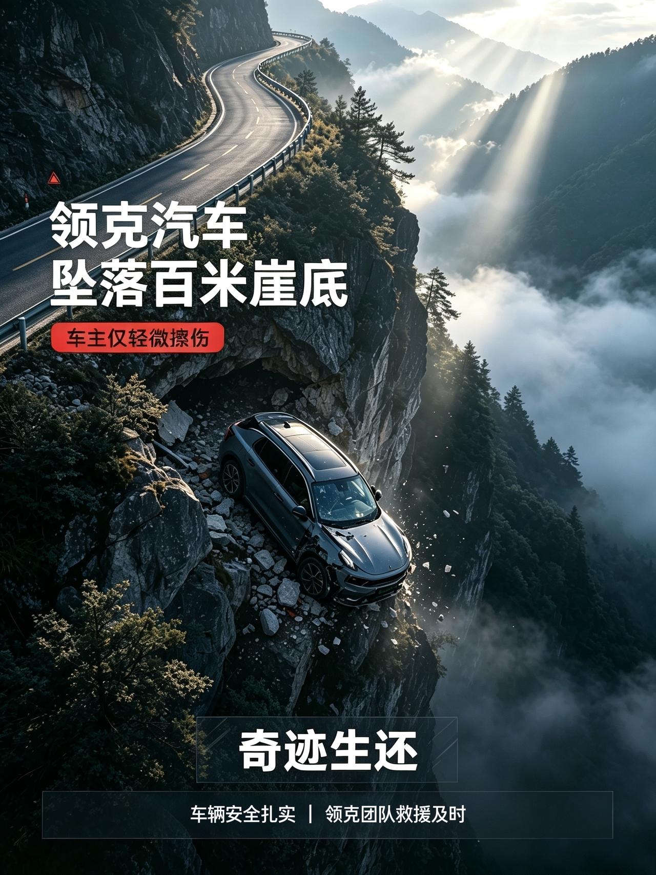 我刚刷到四川日报发布的领克汽车百米坠崖的视频，车里的司机居然只有轻微擦伤。有人知