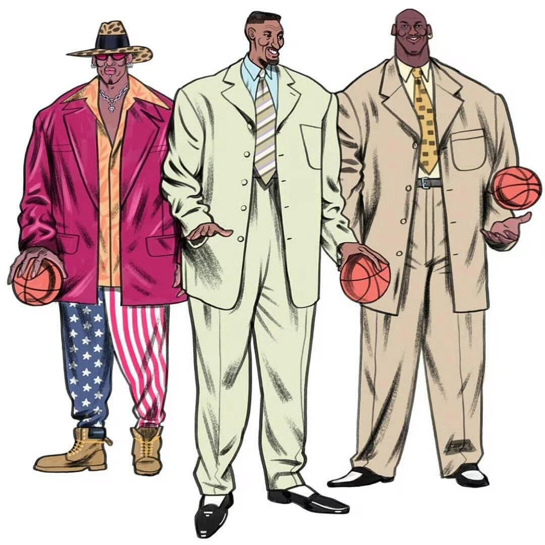 公牛队三巨头，乔丹，皮蓬，罗德曼 