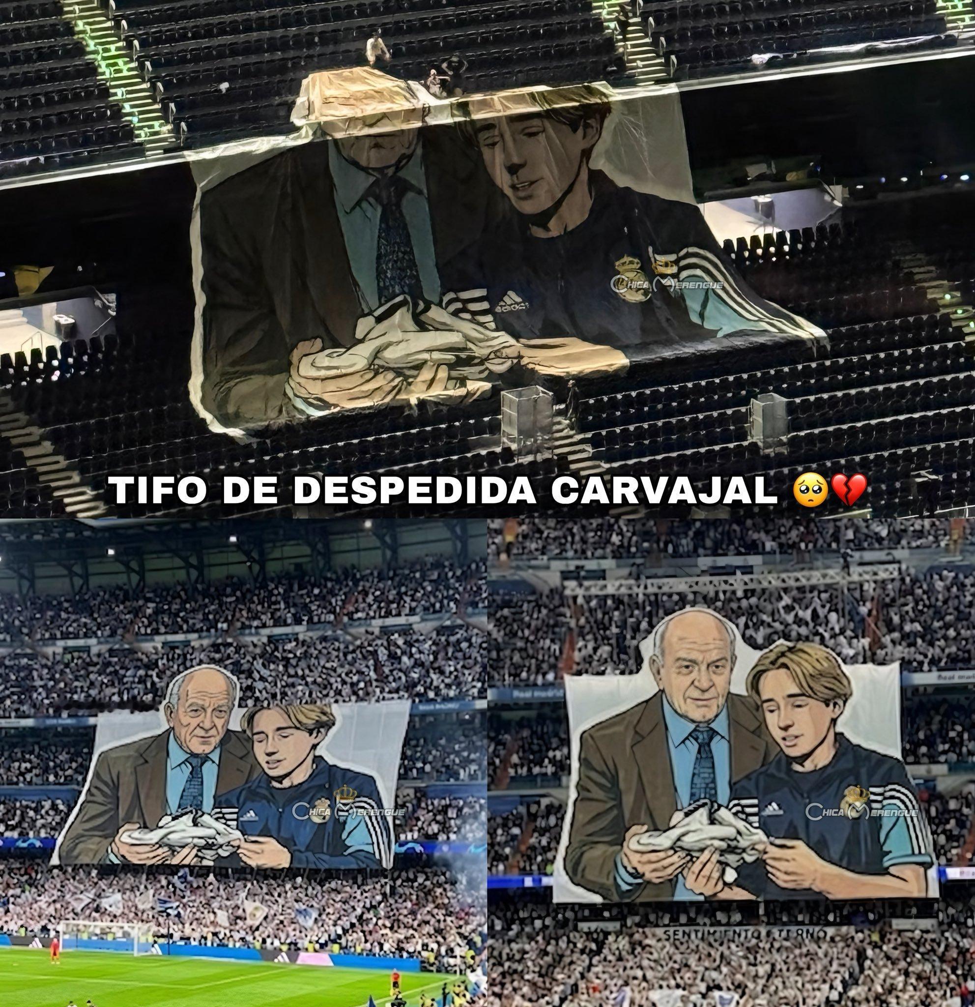 伯纳乌可能用来送别卡瓦哈尔的TIFO。 💔halamadrid