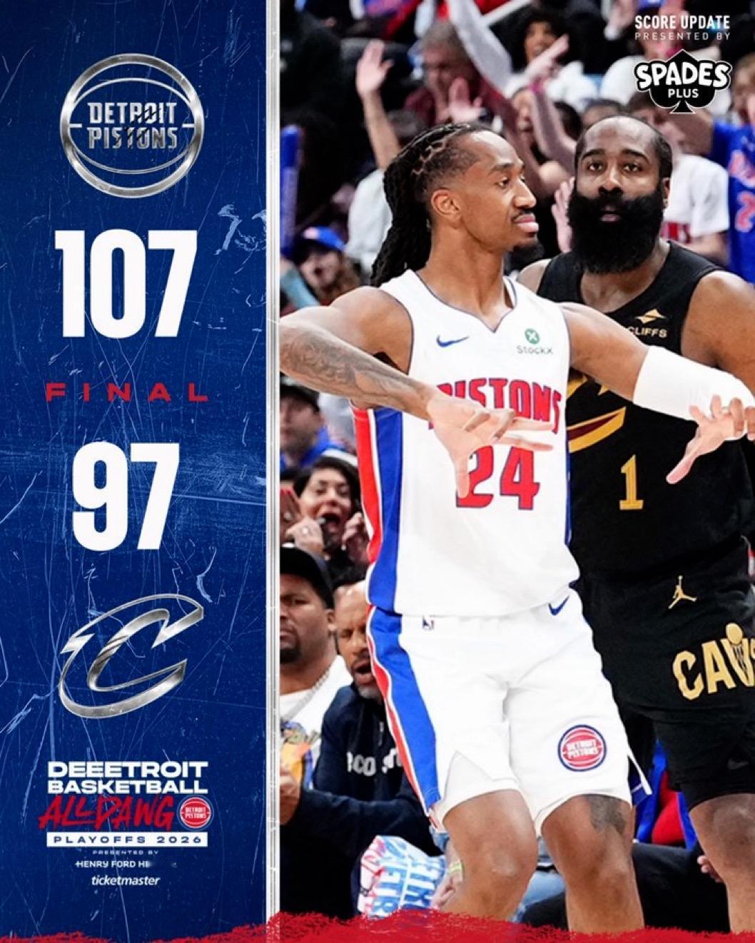 5月8日NBA半决赛战报（2场）：

骑士97-107活塞，总比分0-2

湖人