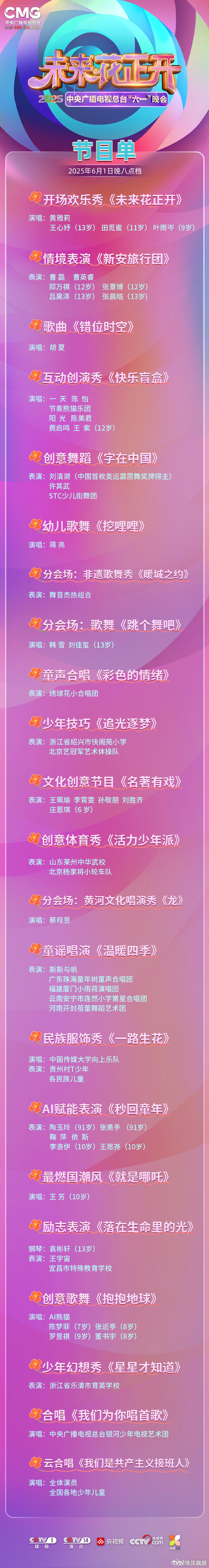 #大朋友小朋友们儿童节快乐# 【精彩抢先看！#央视六一晚会节目单发布#】“六一”