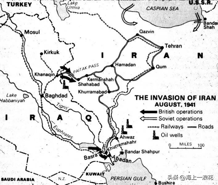 为防纳粹，英苏联合入侵伊朗

伊朗丰富的石油资源，在一战后迅速引起列强的觊觎。美