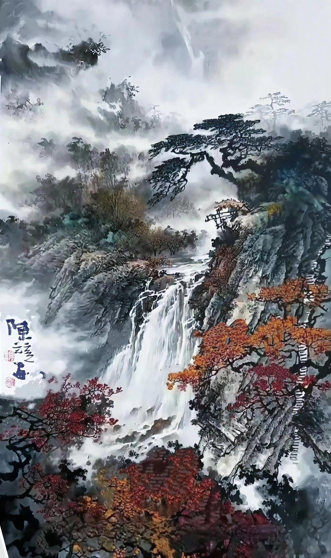 名家作品友情代理推荐分享【陈竞】武大研究员兼职教授。中国名家书画协国画艺委会主任