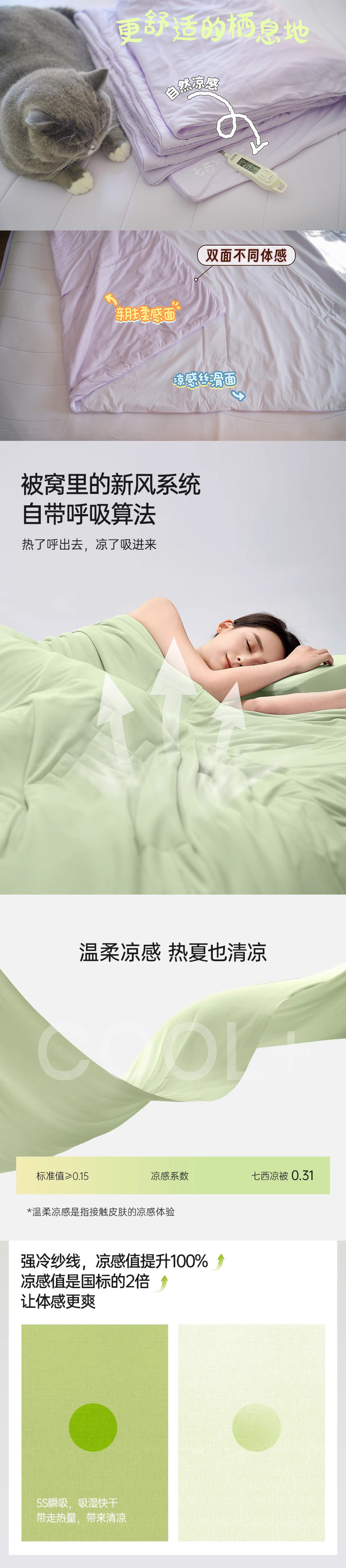 我的夏季睡眠好搭子，7c夏凉被和凉垫~去年就一直在用，这两天温度高了又拿出来了，