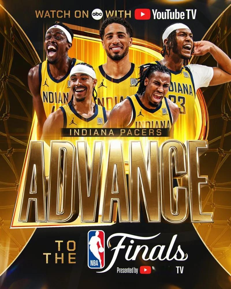 NBA官方发布海报庆祝步行者晋级总决赛！步行者晋级总决赛尼克斯vs步行者东决玩命