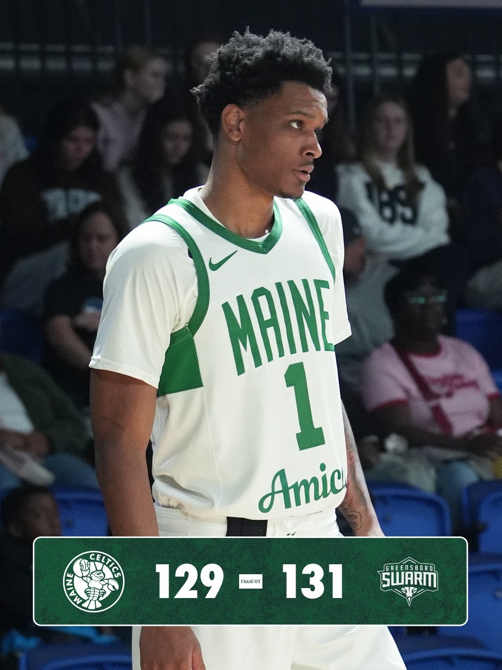 凯尔特人国度 129-131 …… 缅因州凯尔特人队客场负于格林斯伯勒蜂群队 …