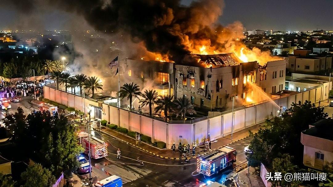 美国驻沙特首都利雅得的大使馆被伊朗端了。

两架无人机，全部命中目标。

这次伊