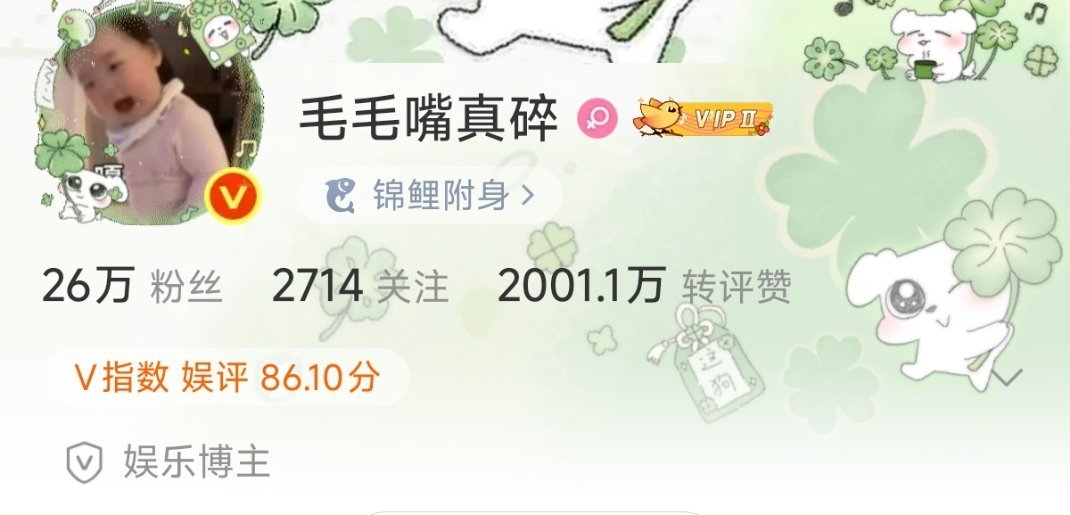 26万粉丝，2000万转评赞（✓） 