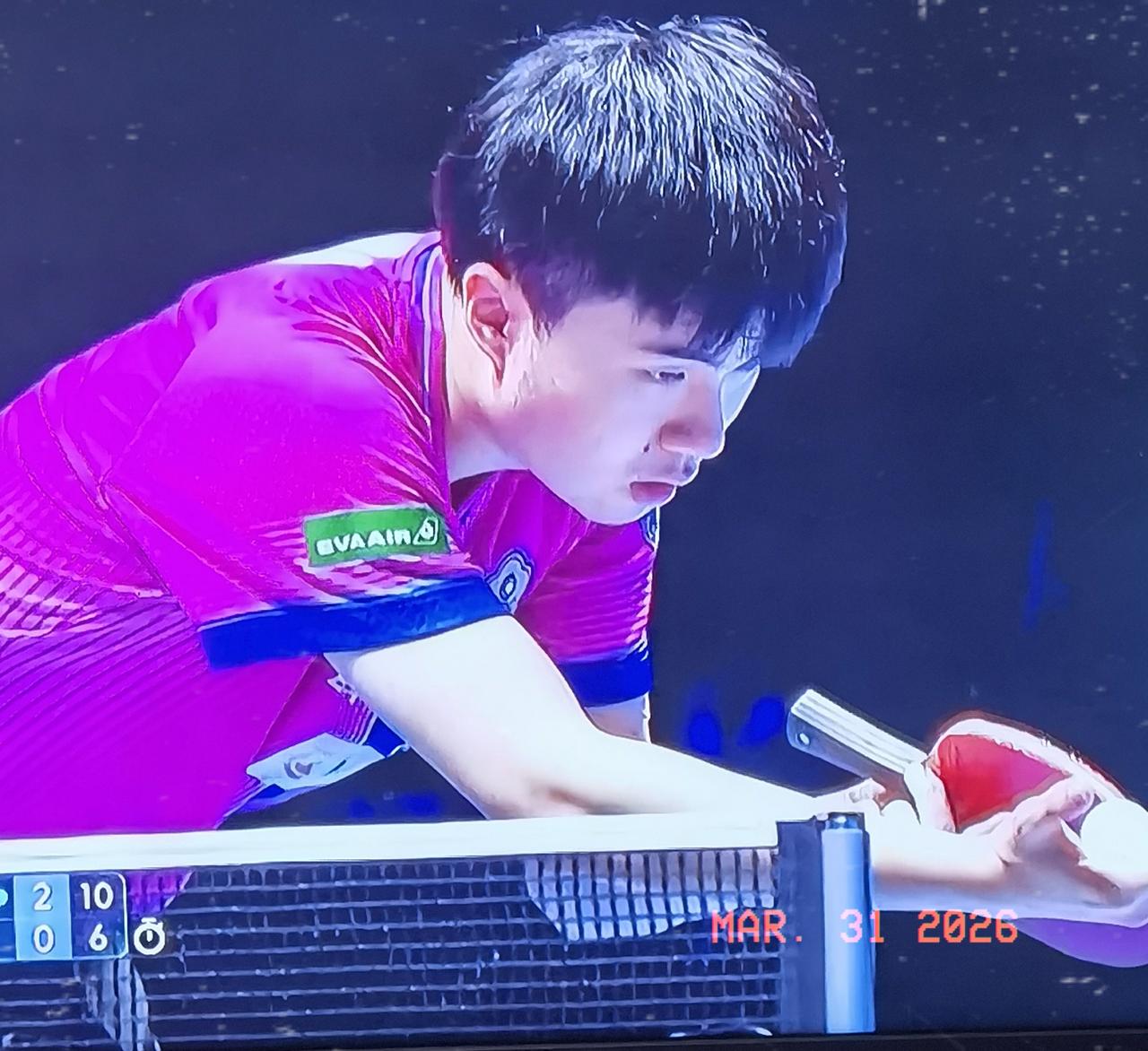 WTT澳门单打世界杯小组循环赛第二日比赛快讯：
中国台北选手林昀儒以11-2，1