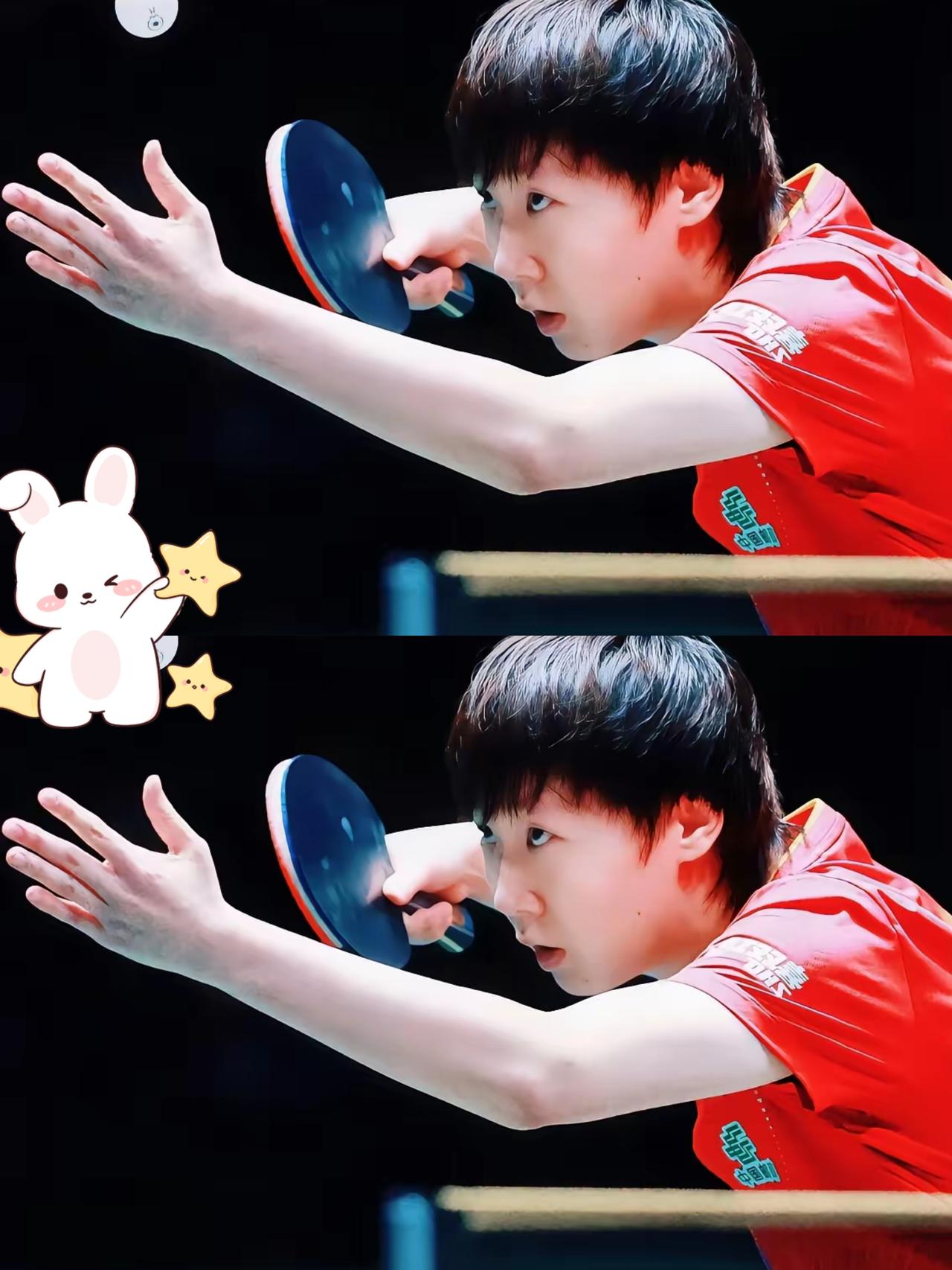 今晚，请把最热烈的掌声！
送给王曼昱！
不仅因为她3-0张本美和，而且还出乎意料