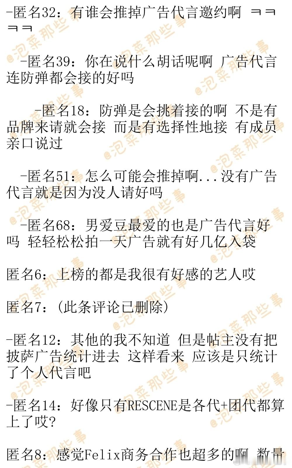 🔥韩网热帖评论翻译🔥现在品牌商务合作最多的艺人TOP10：1.张元英 共17
