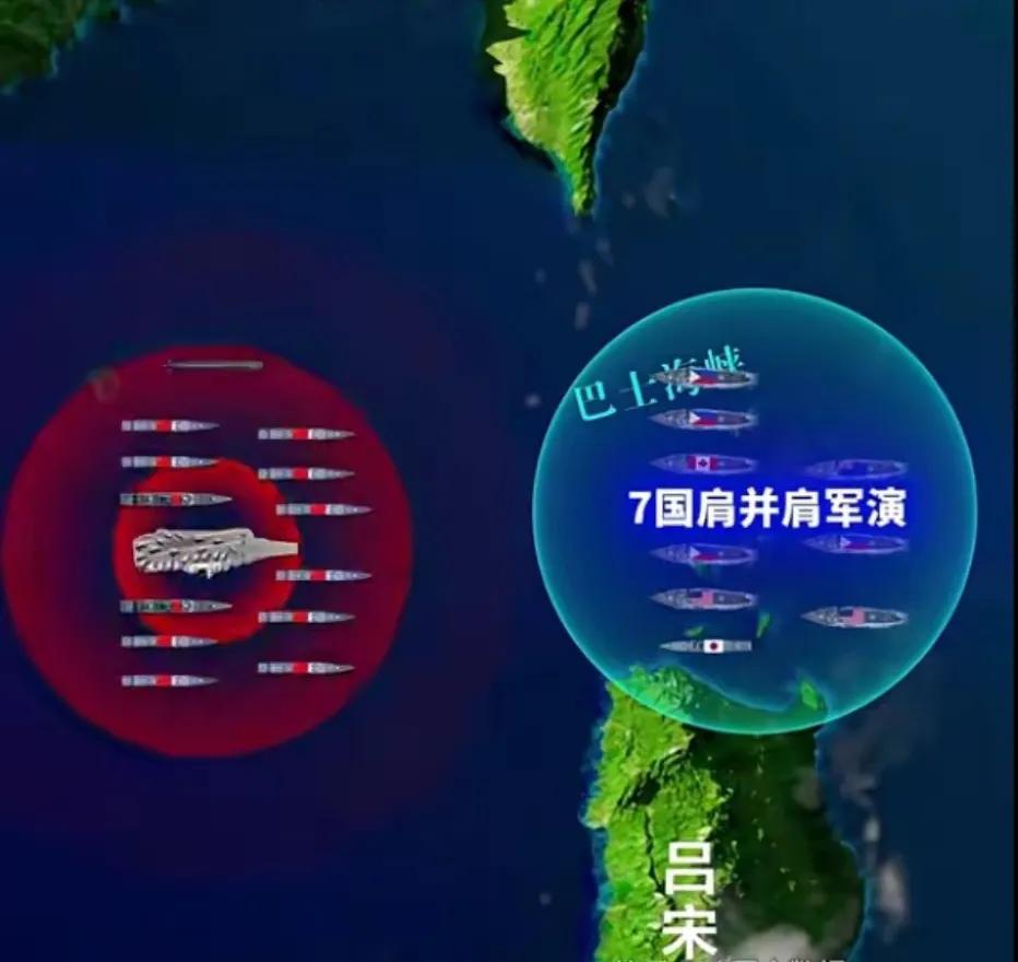 红方与兰方（1.7W兵力）巴士海峡面对面。