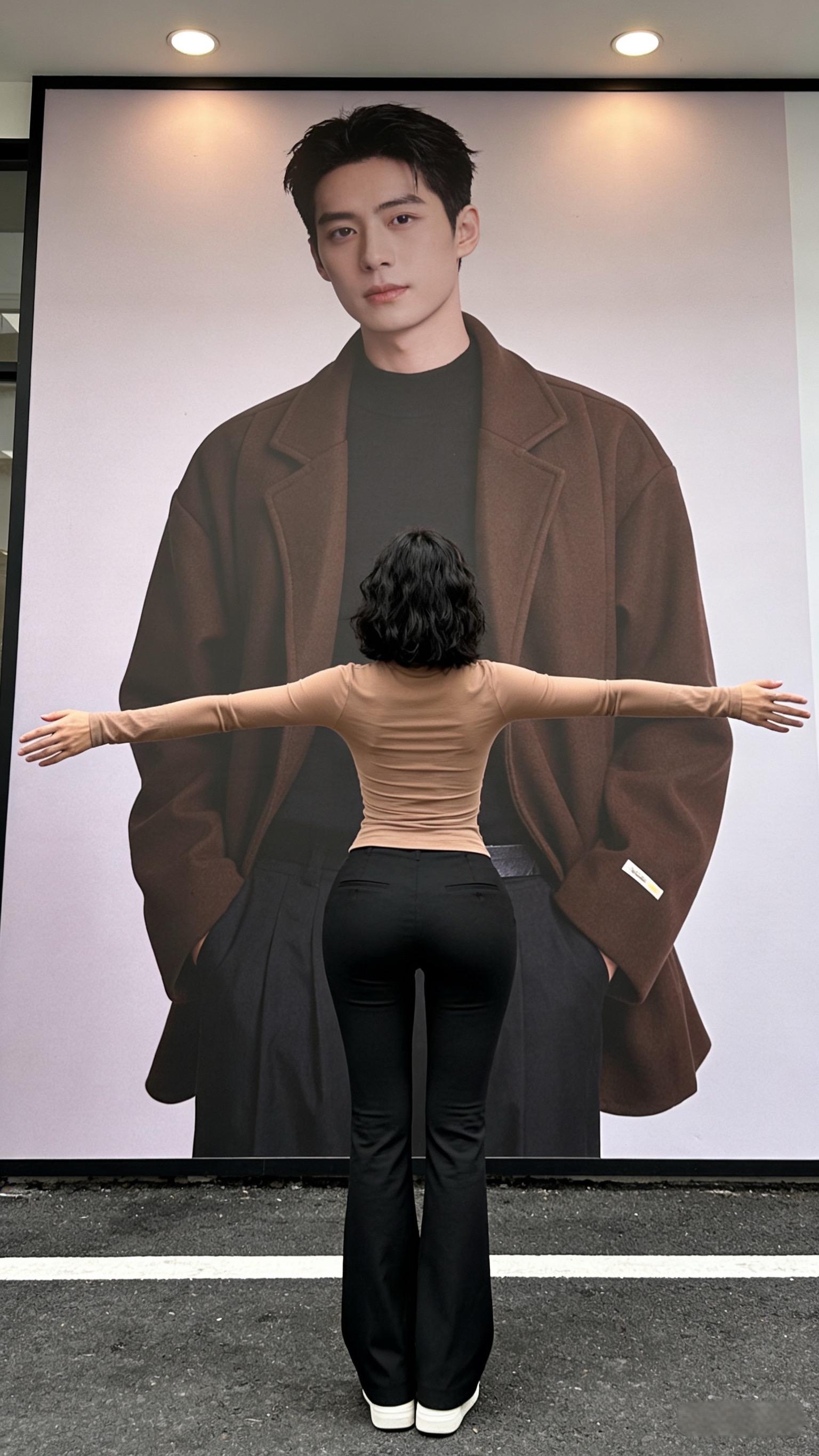 西装领毛呢外套男款秋冬季加厚短款大衣韩版西裤西服男装穿搭套装