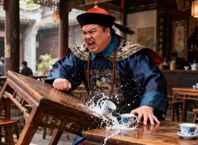 乾隆乔装成乞丐去酒楼吃饭，知县一把掀翻饭桌，乾隆冷笑道:你九族遭殃了，“一个臭要