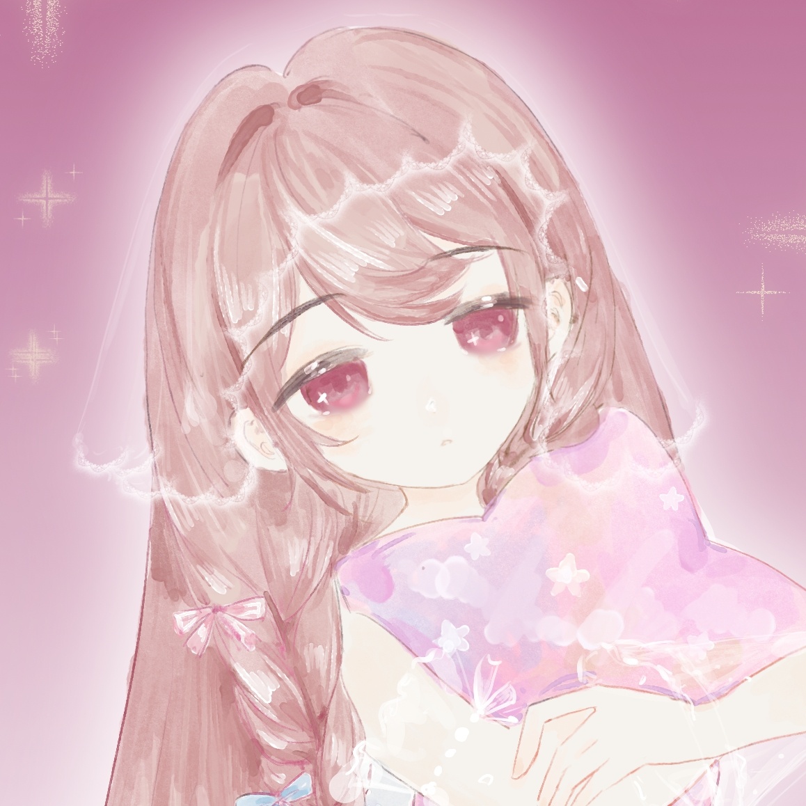 qq飞车手游超话同人绘画大赛【暖宝手绘册】蓝絮眠语套装手绘壁纸💗樱花粉双麻花搭