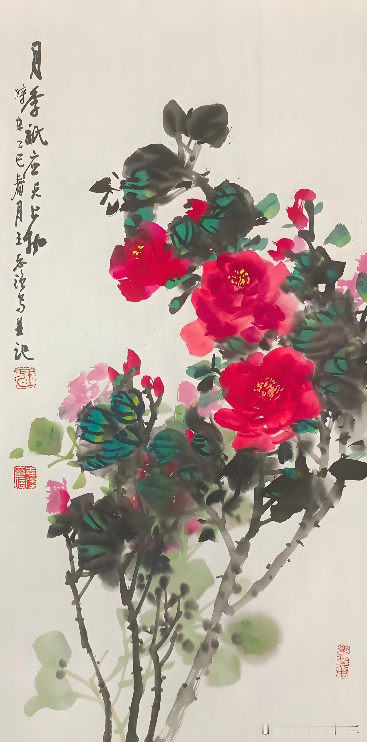 《赋栖真观月季》
——宋·史弥宁
茶芗从臾访栖真，
闯户蔫红绝可人。
不逐群芳更
