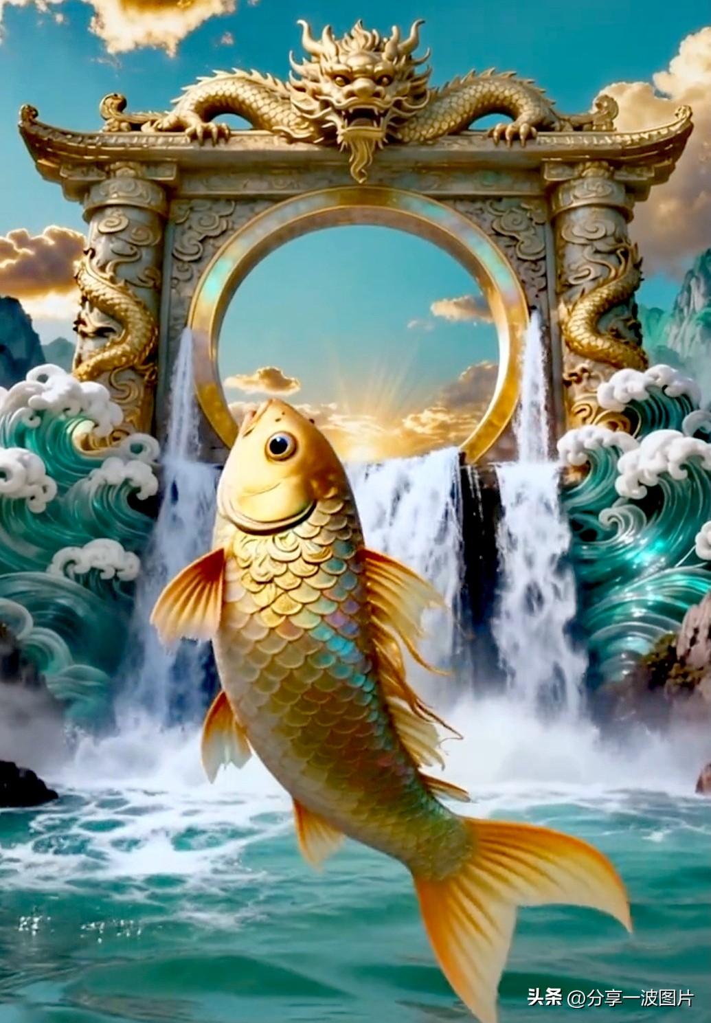 鱼跃龙门，过而为龙。