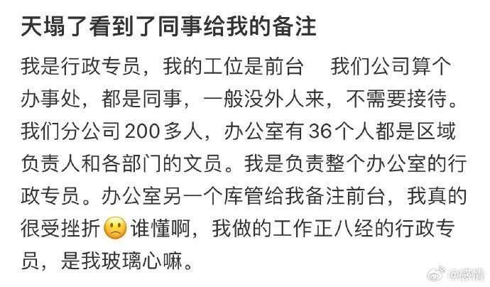 天塌了，看到了同事给我的备注 [裂开] ​​​