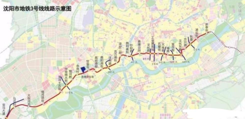 关于沈阳地铁3号线的最新进展如下：

 1. **东段（宝马大道—新泰街）预计6