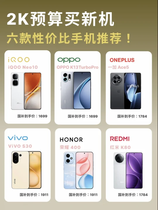2k预算买新机哪款值得入手？