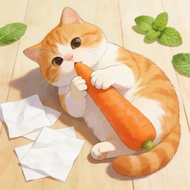 萝卜纸巾猫全网爆火：治愈千万人的，从来都是生活里的简单美好
 
一只猫、一根萝卜