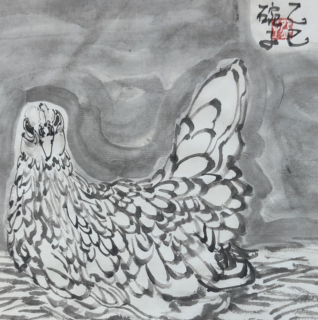 碗子的纸片水墨