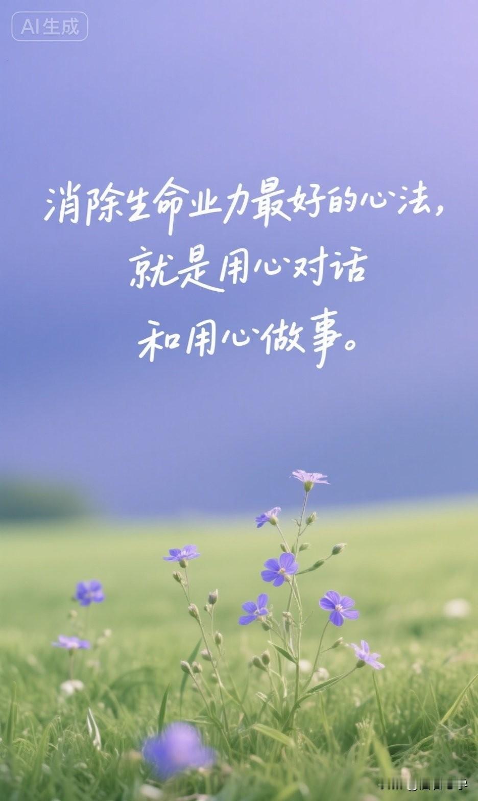 消除生命业力最好的心法，就是用心对话和用心做事。

你一定见过这样的人，或者在某