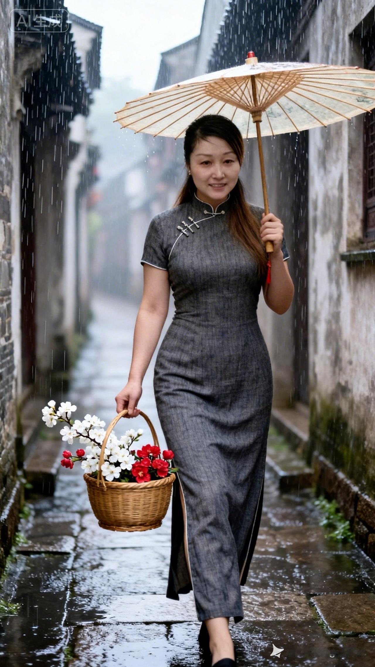 雨中漫步，撑伞漫步在古巷，感受江南的诗意与浪漫。