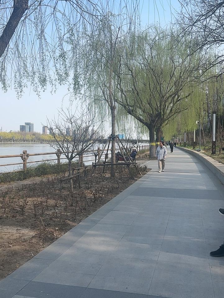 大运河的北起点的网红桥，水利功能闸，春暖花开的季节，游人如织。