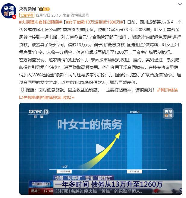 女子借款13万滚到近1300万这一话题刺痛大众神经。热门评论里满是愤怒与无奈，大