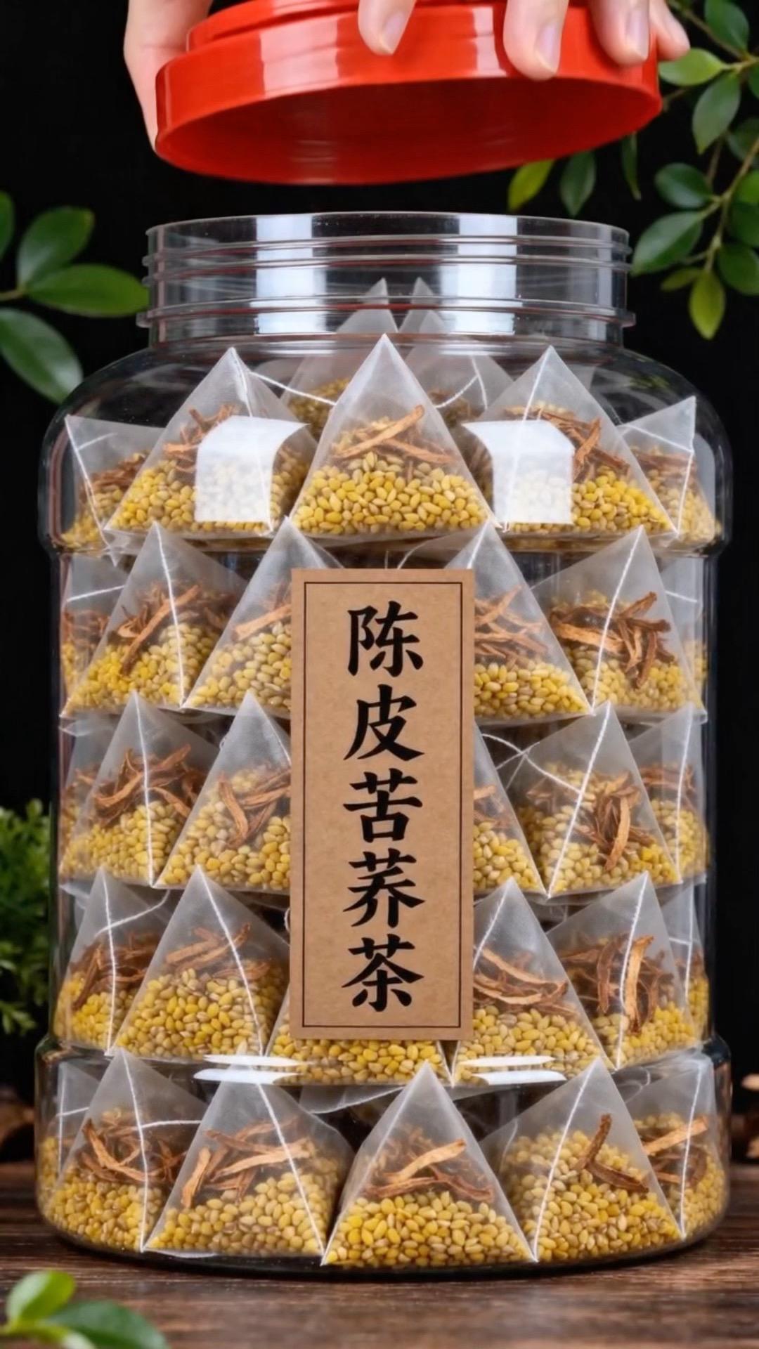 精选陈皮搭配大凉山黄苦荞科学组合，独立三角茶包分装，干净方便单次取用...