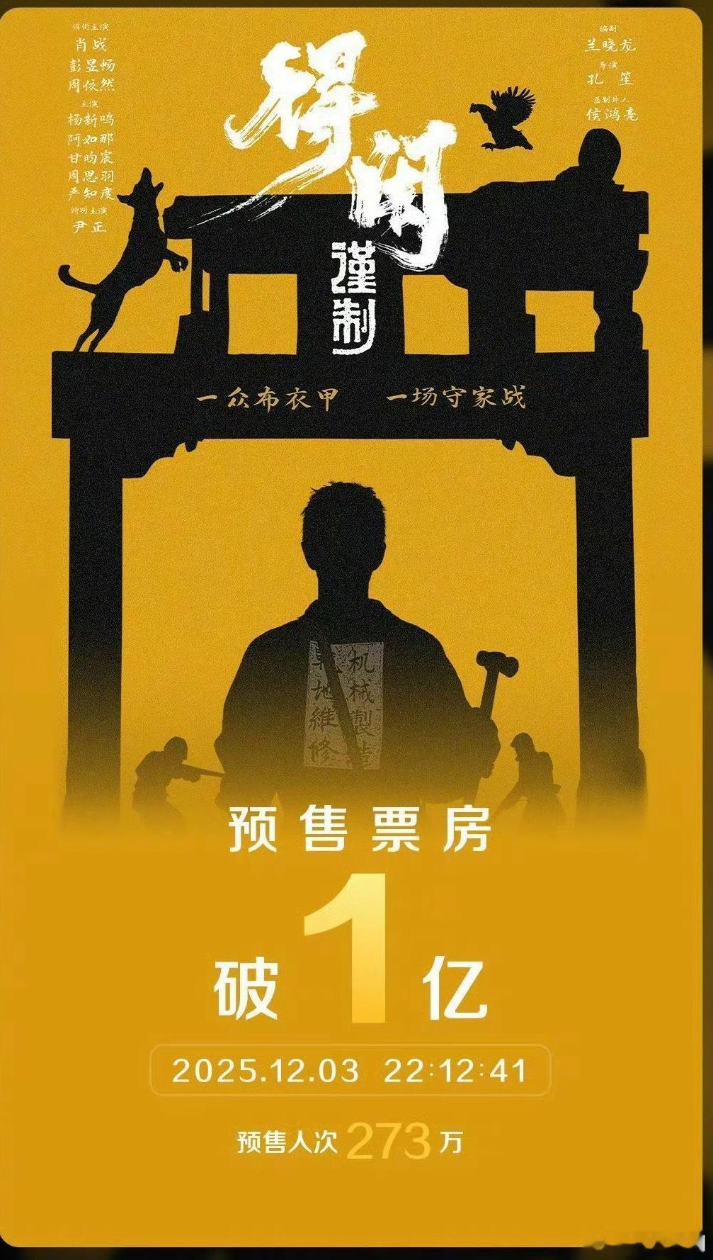 肖战主演电影《得闲谨制》预售破亿，这个成绩确实🐮，12月6日上映准备去看看 