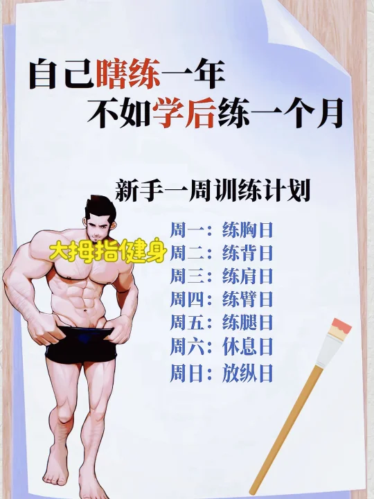 新手一周训练计划，学后练完你就是大神！