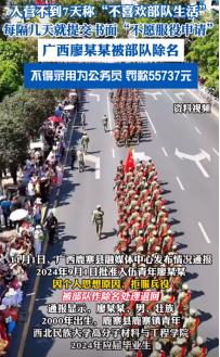 柳州一男子9月18日进入军营， 短短几天，男子便不适应部队生活，频繁递交了“不愿