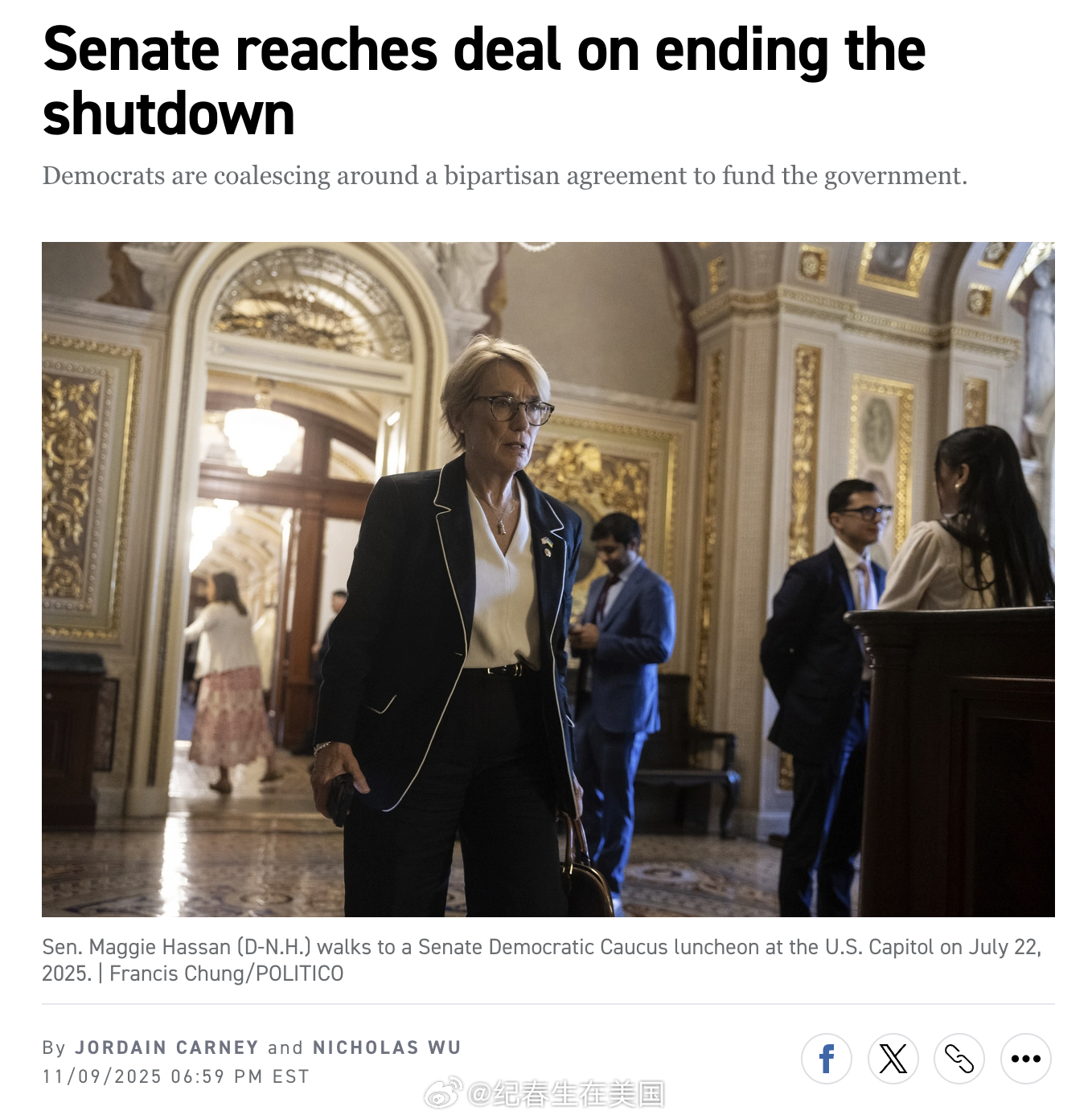 参议员们已经达成协议以结束政府关门。这项协议由来自民主党阵营的Angus Kin