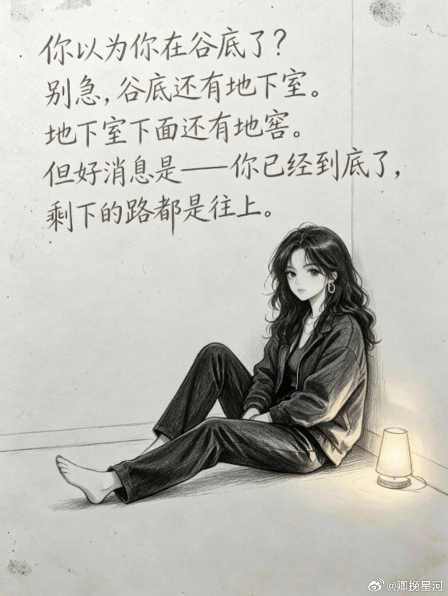 你以为你在谷底了？别急，谷底还有地下室。地下室下面还有地窖。但好消息是——你已经