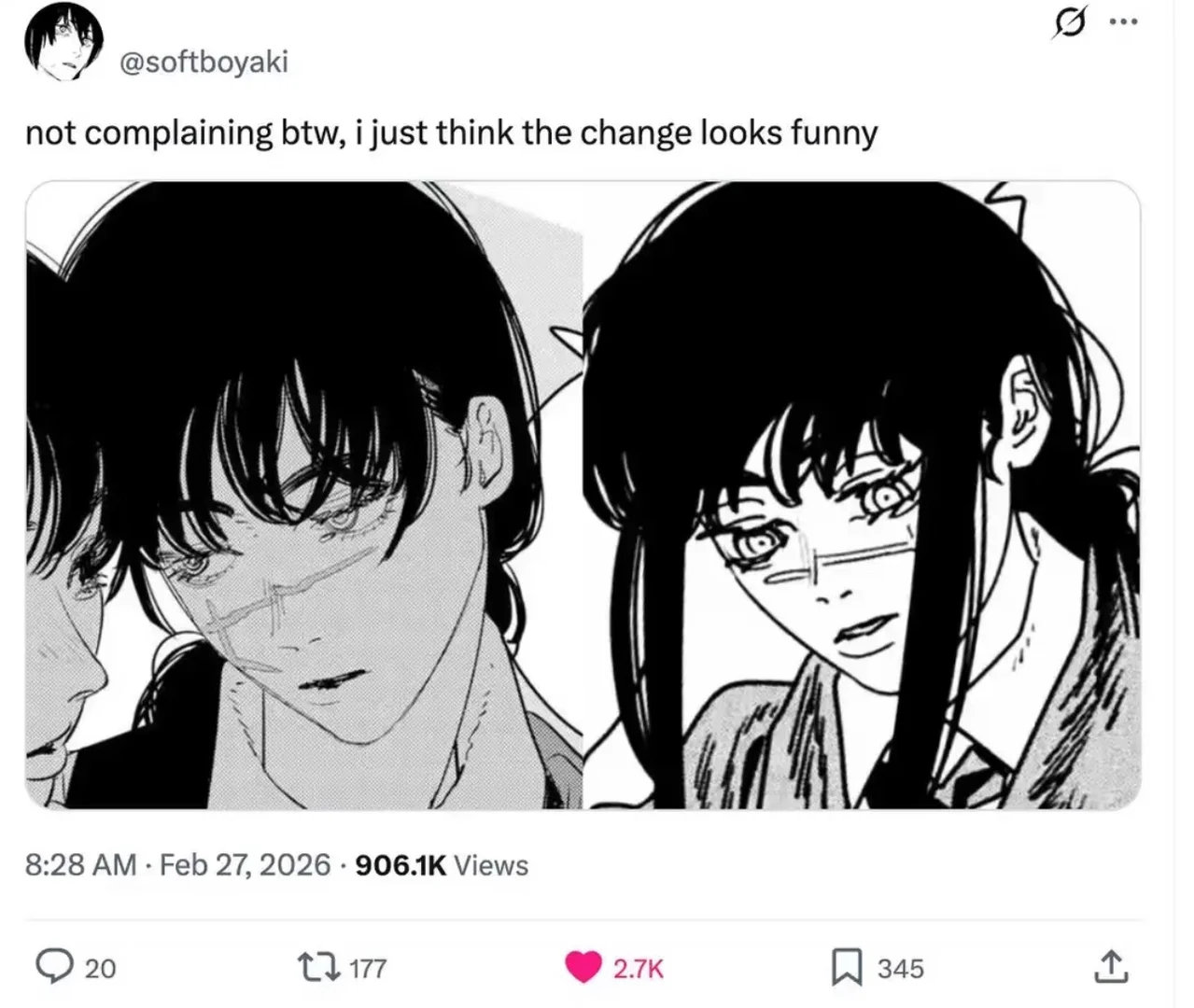 电锯人 电2夜的画风变化.....阿树是不是不想画了