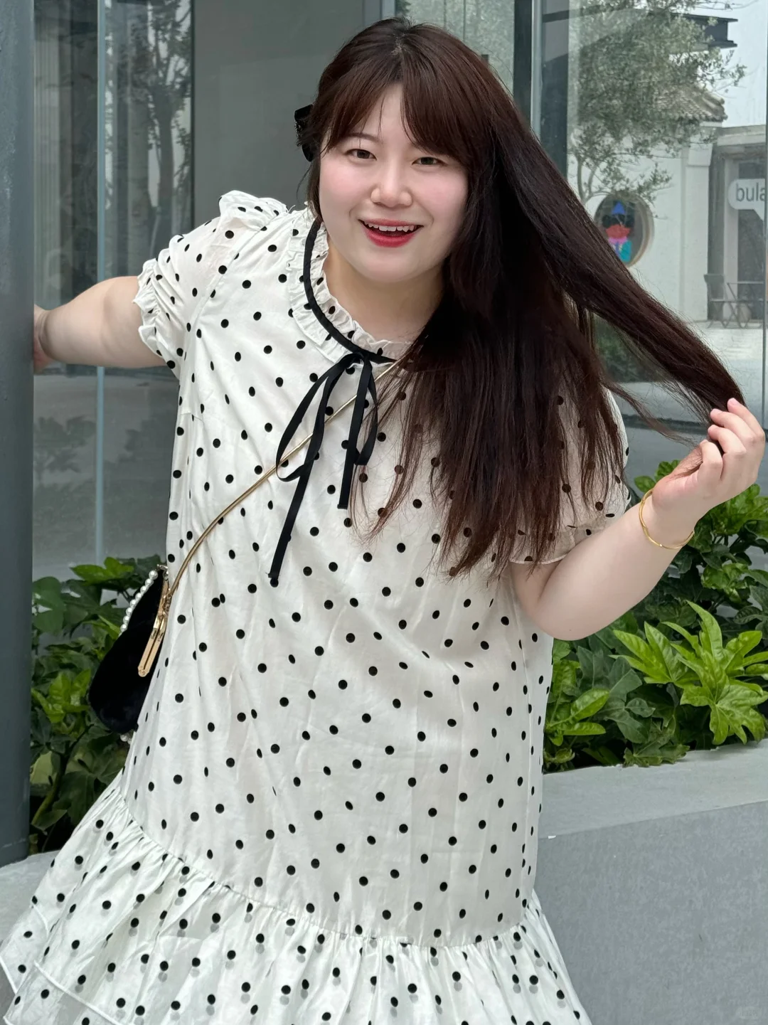 158cm165斤 大小姐快来穿这条波点小裙子