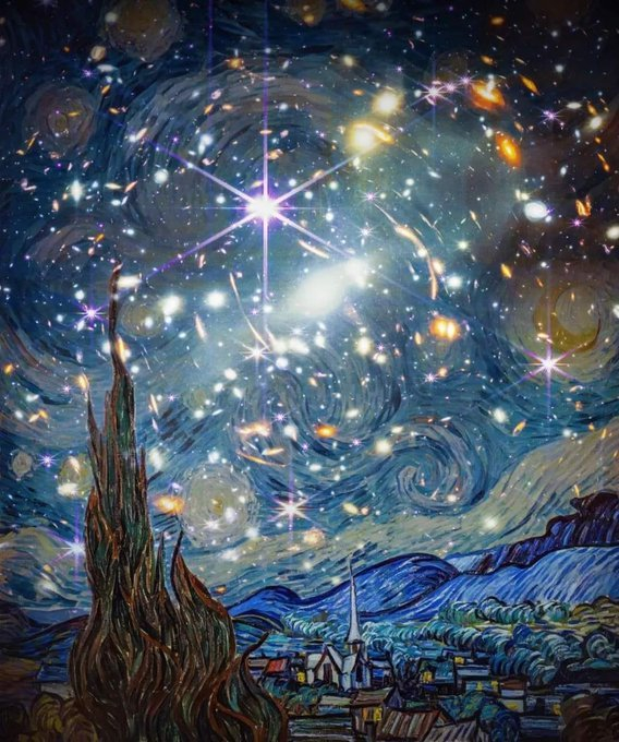 梵高的星空与詹姆斯韦伯望远镜拍摄的第一张深空照片 ​​​