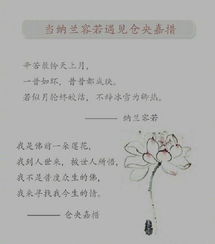 当纳兰容若遇见仓央嘉措，世间最美不过如此