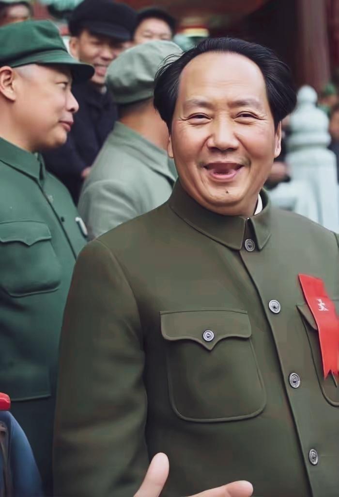 开国大典那天，毛主席终于可以开心地笑了。为人民建立了自己崭新的国家，从此中国的老