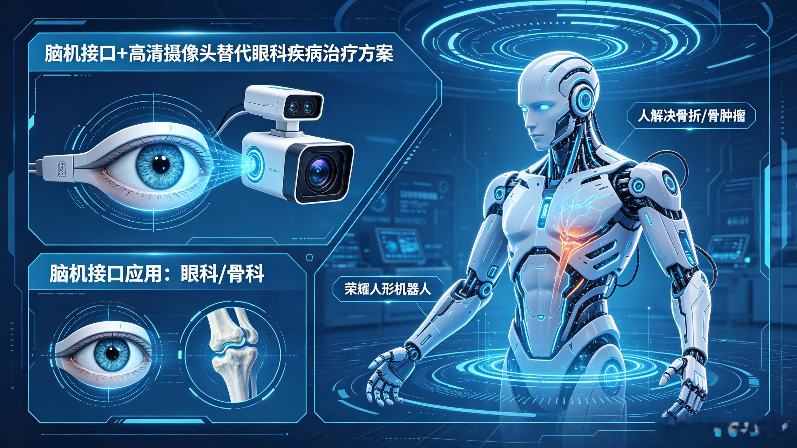 脑机接口+高清摄像头就能替代眼科各类疾病的治疗方案，脑机接口其实，不能只局限于康