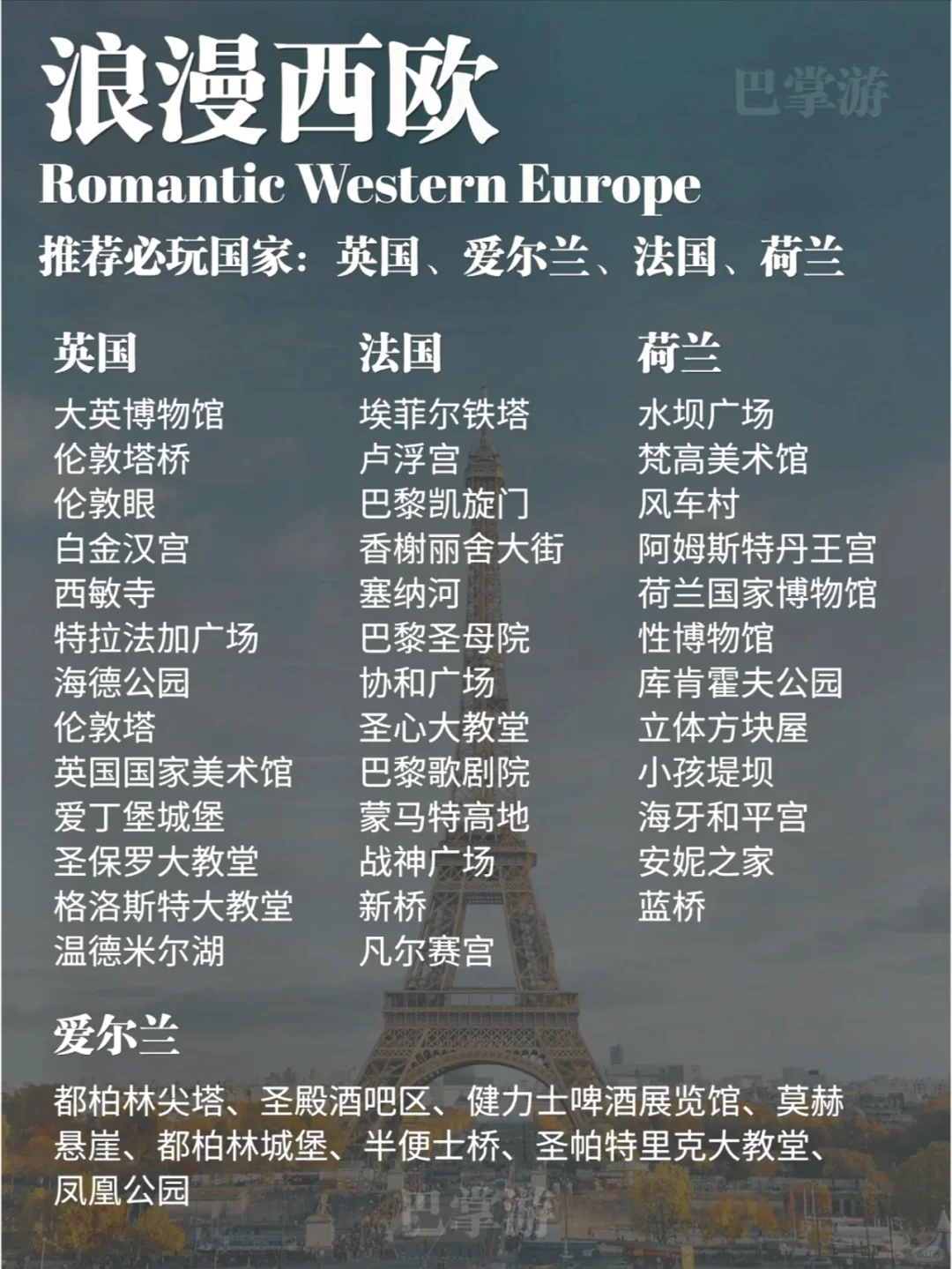 第一次去欧洲旅游怎么选旅行地？超全攻略！