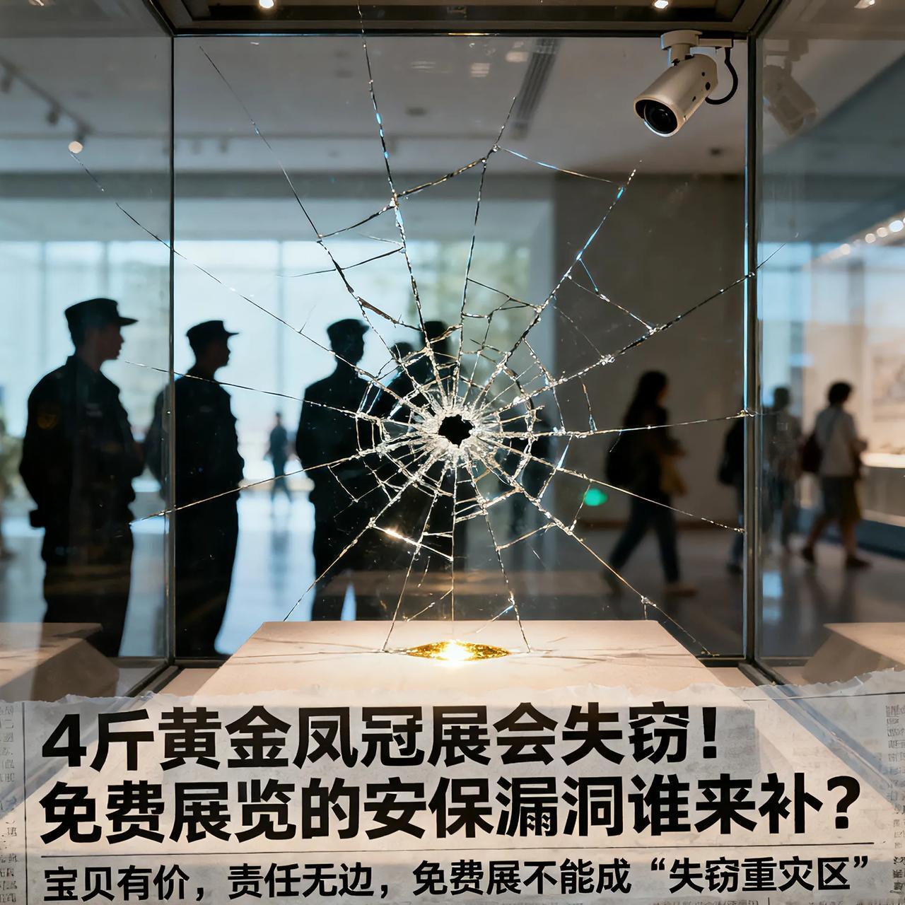 4斤黄金凤冠展会失窃！免费展览的安保漏洞谁来补？
 
宝贝有价，责任无边，免费展