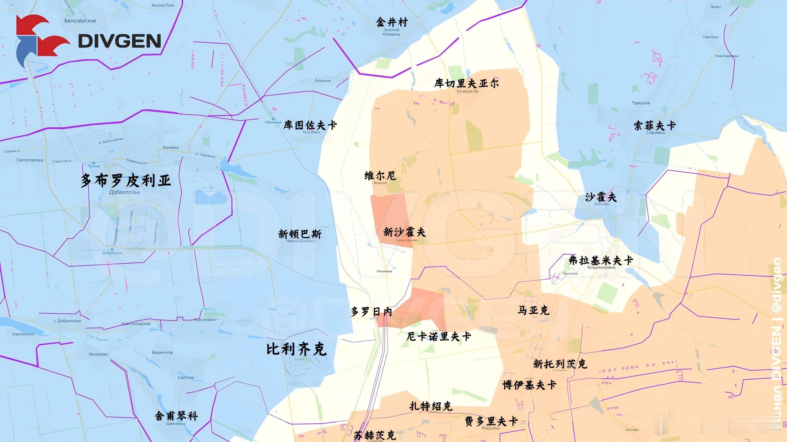 箭头社更新了多布罗皮利亚局势来源：DIVGEN 🚩 Карта СВО俄乌局势