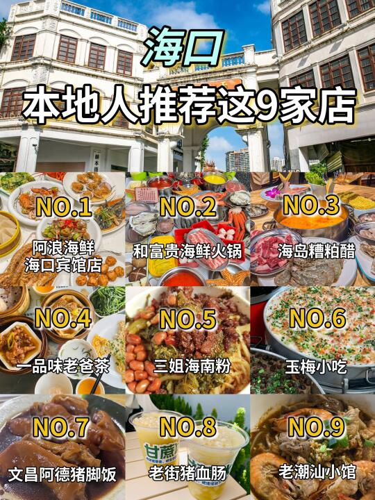 海口📍本地人爱吃的9家美食馆❗ 🌈来海口玩不知道吃啥？就来看看这份...