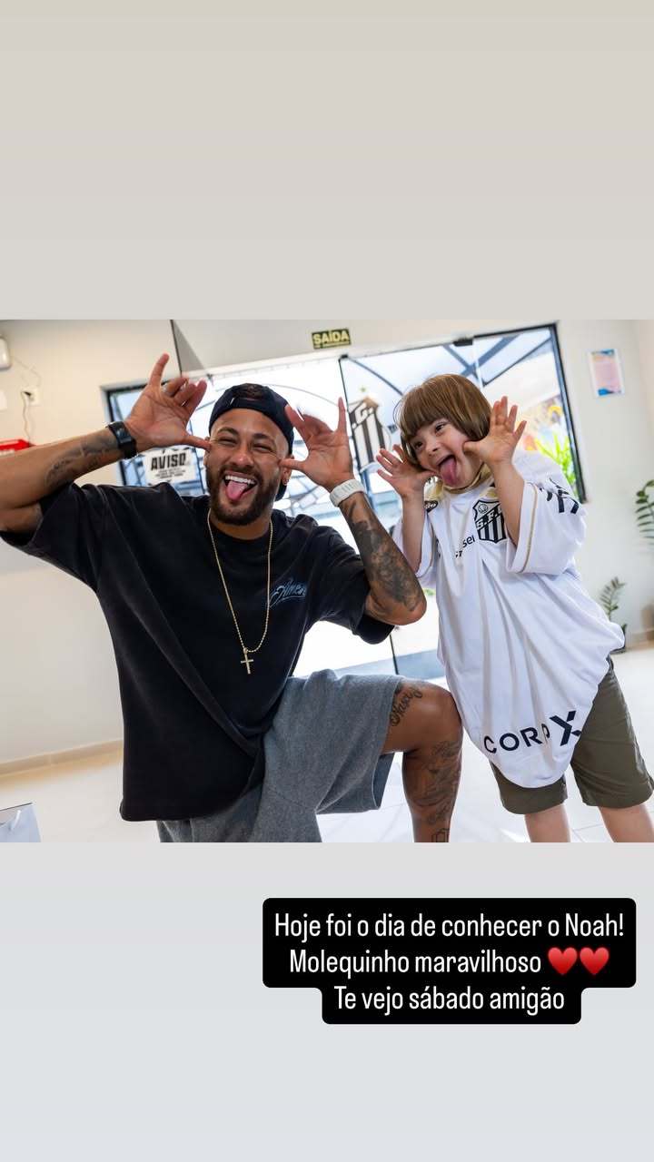 neymar 快拍更新今天终于见到诺亚啦！超可爱的小家伙 ❤️❤️周六见，小伙伴