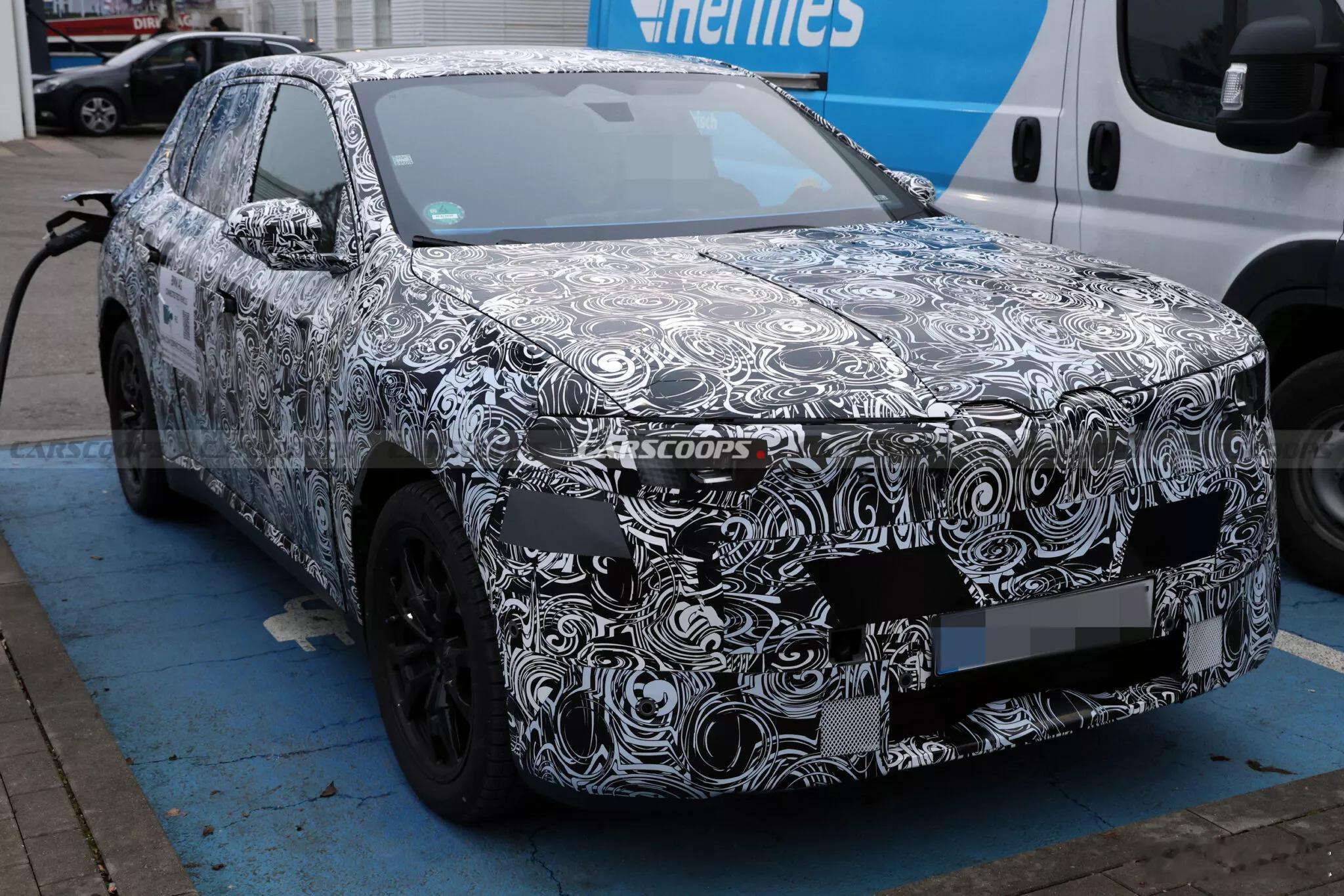 名车志谍照 【豪华纯电小 SUV，宝马 iX1 测试曝光】· 外观大变：细长双肾