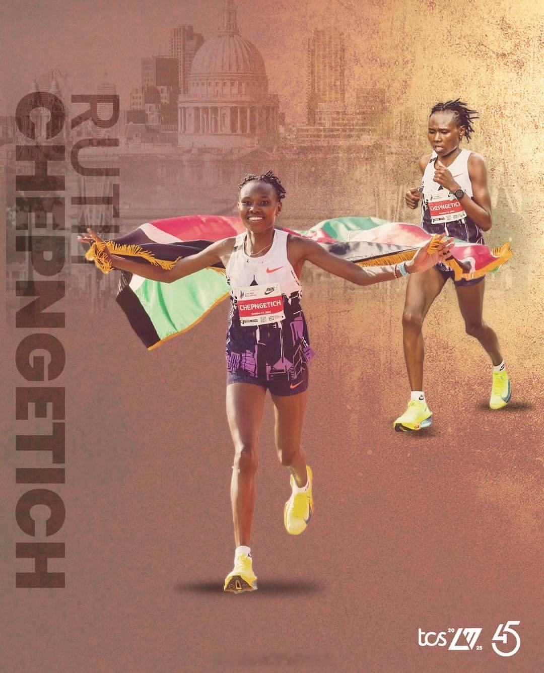 女子马拉松世界纪录保持者、世界首位跑进210的女子运动员🇰🇪切普恩格蒂奇，被